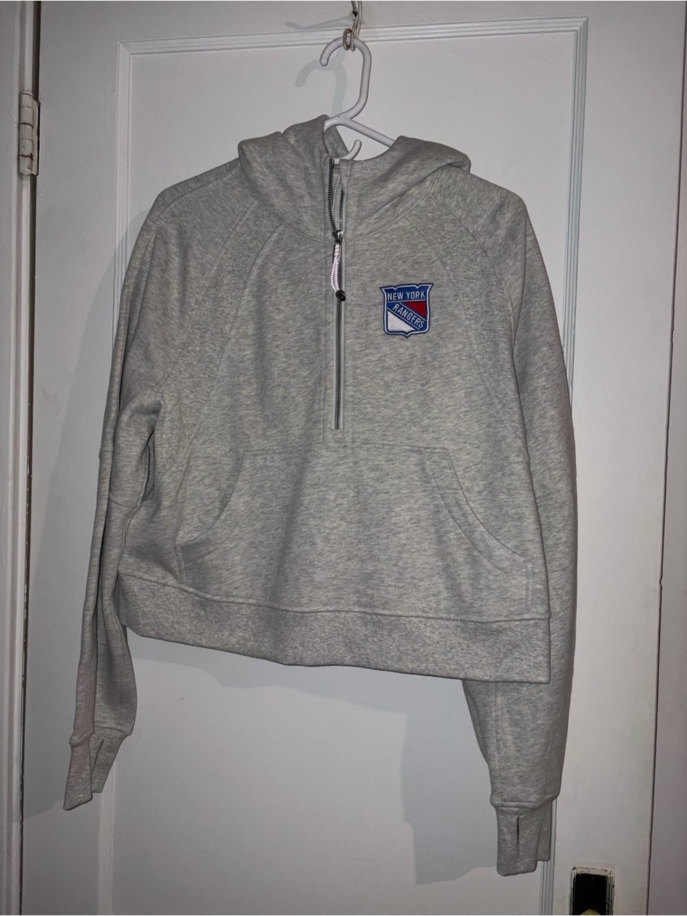 Lululemon M/L New York Rangers Gray Half-Zip Hoodie scuba
